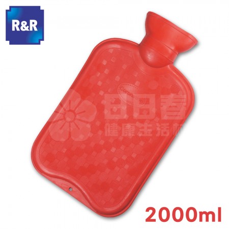 R&R 橡膠熱水袋 L號 2000ml ( 保暖袋 紅水龜)